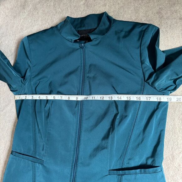 Lafayette 148 deep teal two way zip front jacket size 8 lightweight quiet luxury - Picture 5 of 9